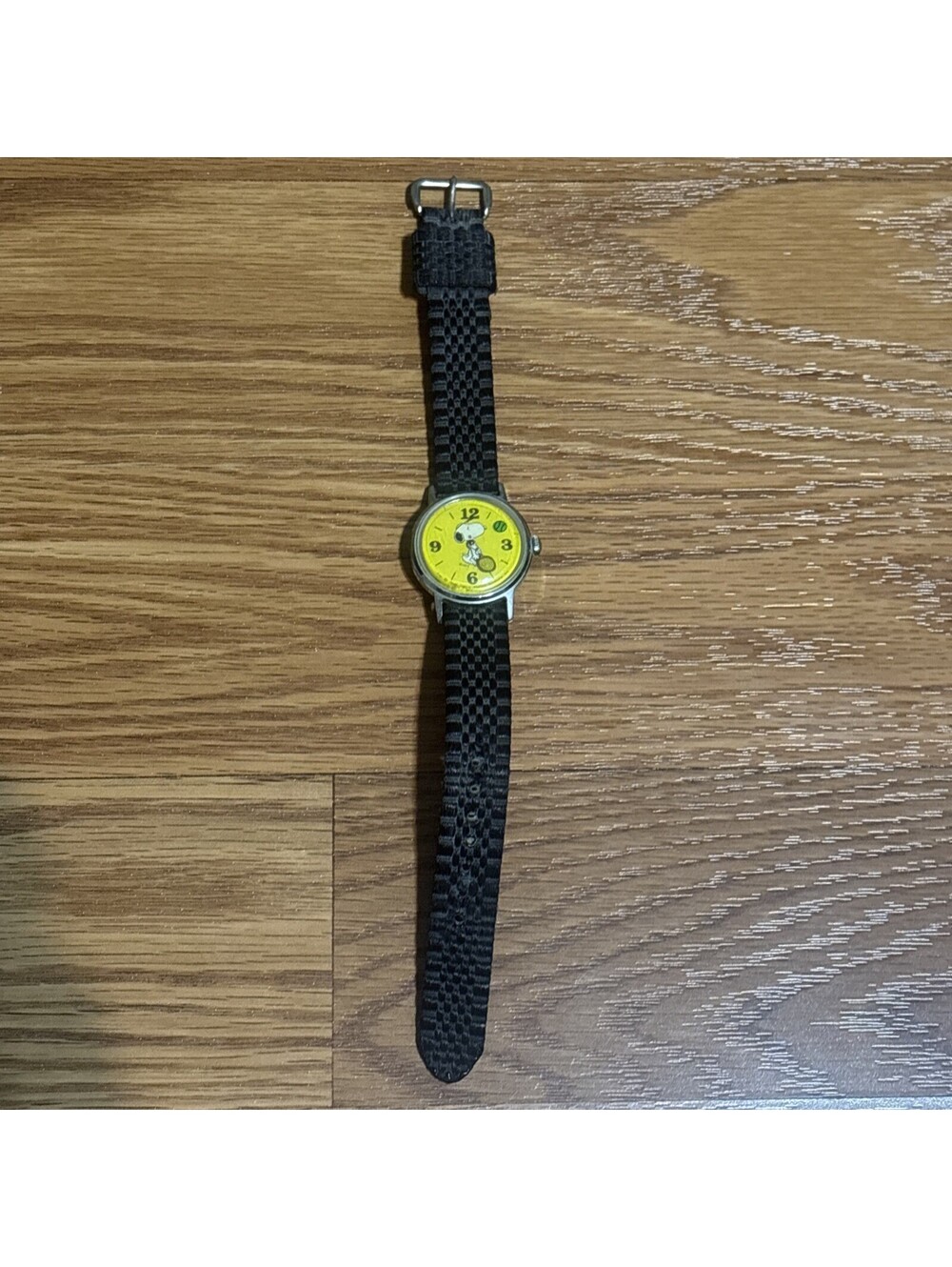 Vintage Timex Yellow Snoopy Tennis 1958C. Mechanical Manual Wind - Runs Tested